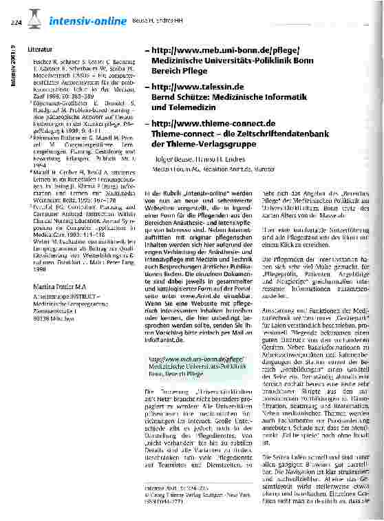 Vorschauseite 5: Multimediale Lernprogramme - Eine neue Qualifizierungsstrategie für die Intensivpflege
