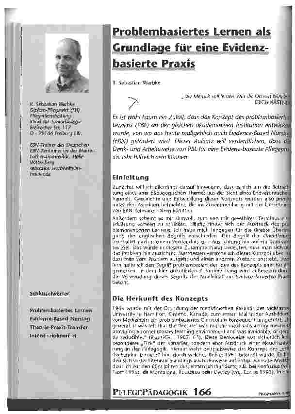 Vorschauseite 1: Problembasiertes Lernen als Grundlage für eine Evidenz-basierte Praxis