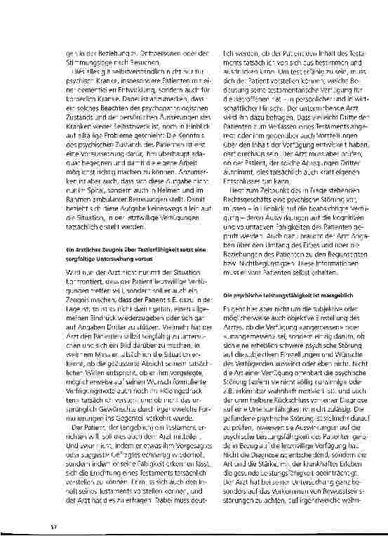 Vorschauseite 3: Letztwillige Verfügung bei nahem Tod: Psychiatrische Aspekte