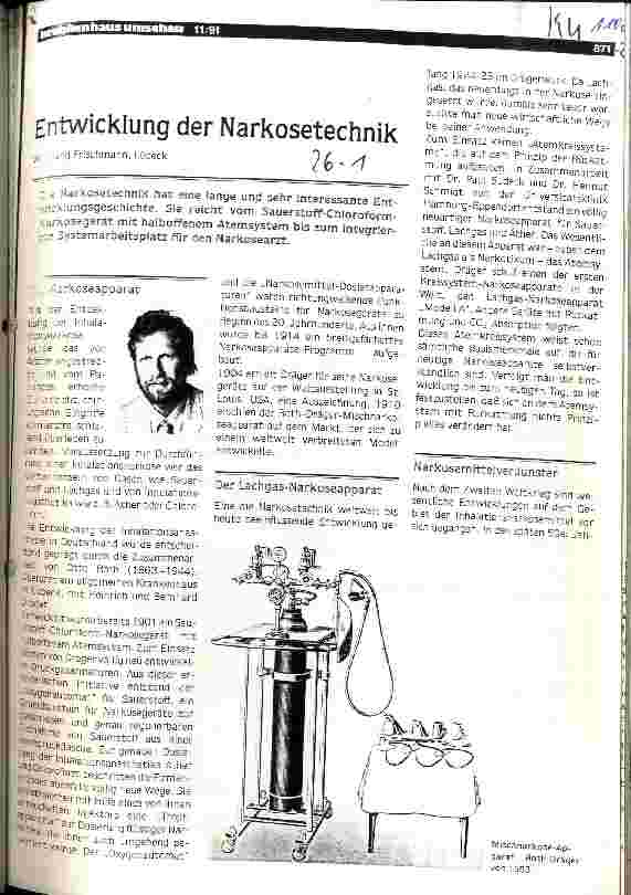 Vorschauseite 1: Entwicklung der Narkosetechnik