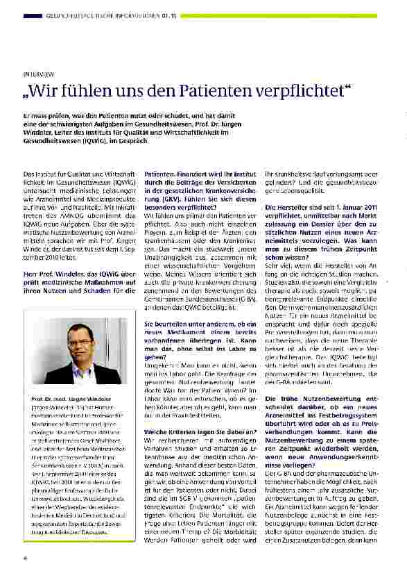 Vorschauseite 1: „Wir fühlen uns den Patienten verpflichtet