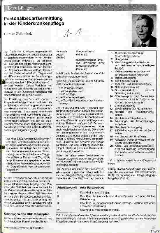 Vorschauseite 1: Personalbedarfsermittlung in der Kinderkrankenpflege