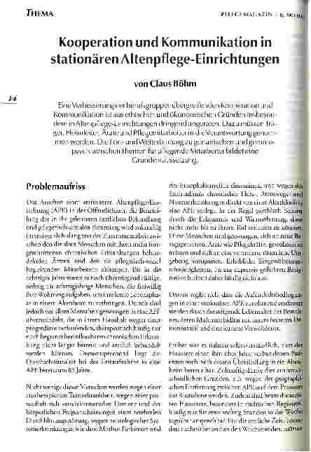 Vorschauseite 1: Kooperation und Kommunikation in stationären Altenpflege-Einrichtungen