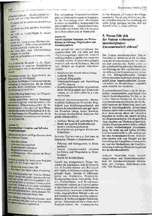 Vorschauseite 6: Die interdisziplinäre Zusammenarbeit im Krankenhaus