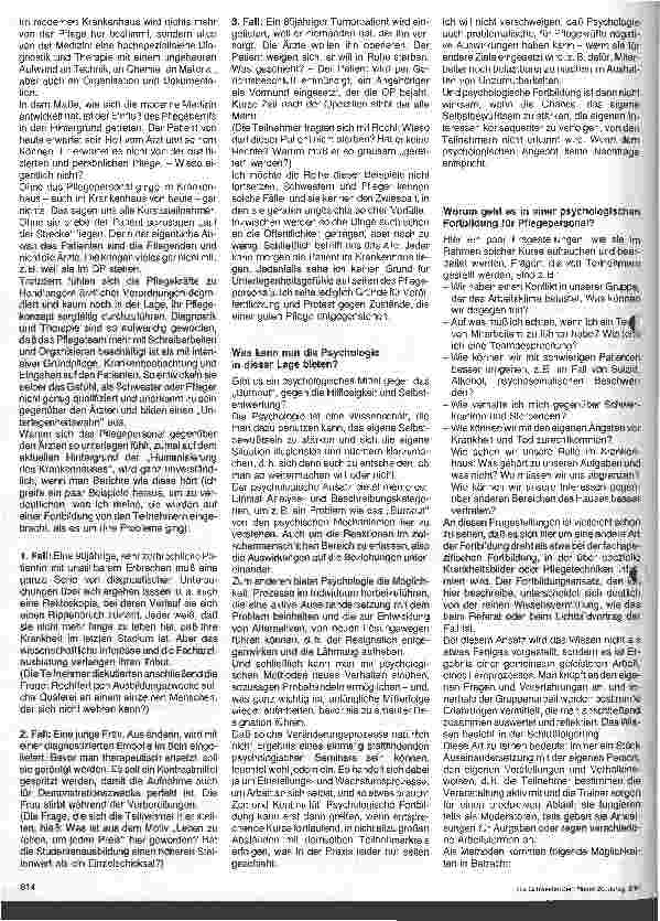 Vorschauseite 2: Das Risiko eines Berufs - Aussichten für eine Schulung von Mitgliedern des Krankenpflegeteams // Burnout-Ausgebrannt