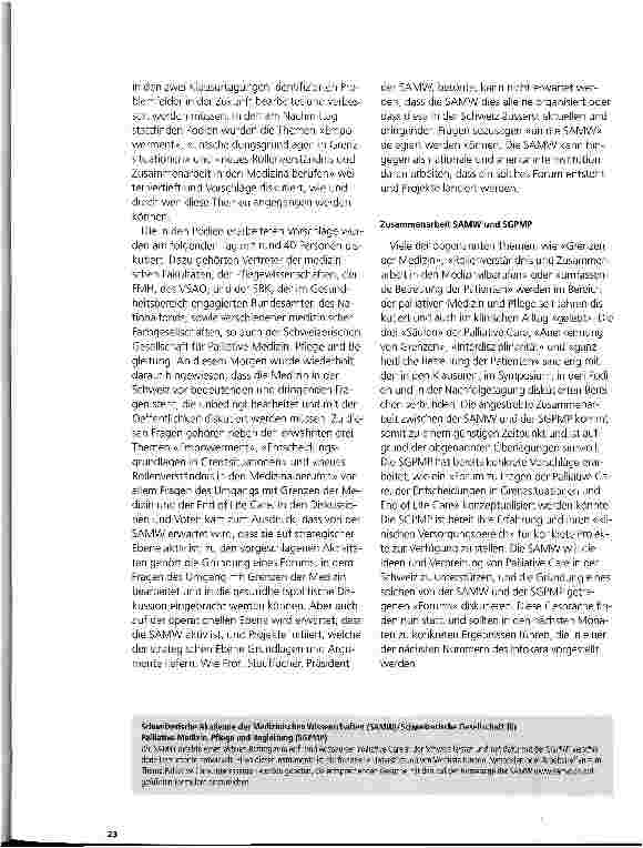 Vorschauseite 2: Neu-Orientierung der Medizin Ein Projekt der Schweizerischen Akademie der Medizinischen Wissenschaften
