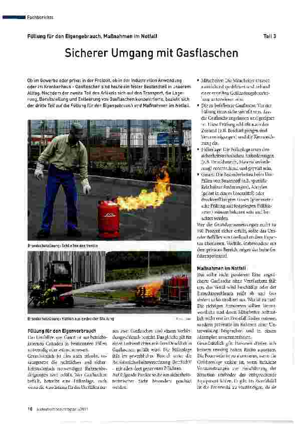 Vorschauseite 1: Sicherer Umgang mit Gasflaschen