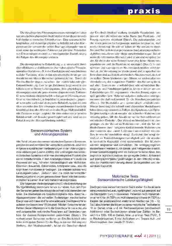 Vorschauseite 2: Sturzprophylaxe Was bringt die Physiotherapie?