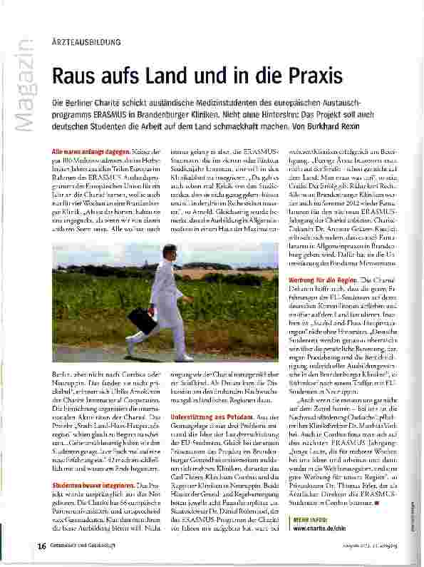Vorschauseite 1: Raus aufs Land und in die Praxis
