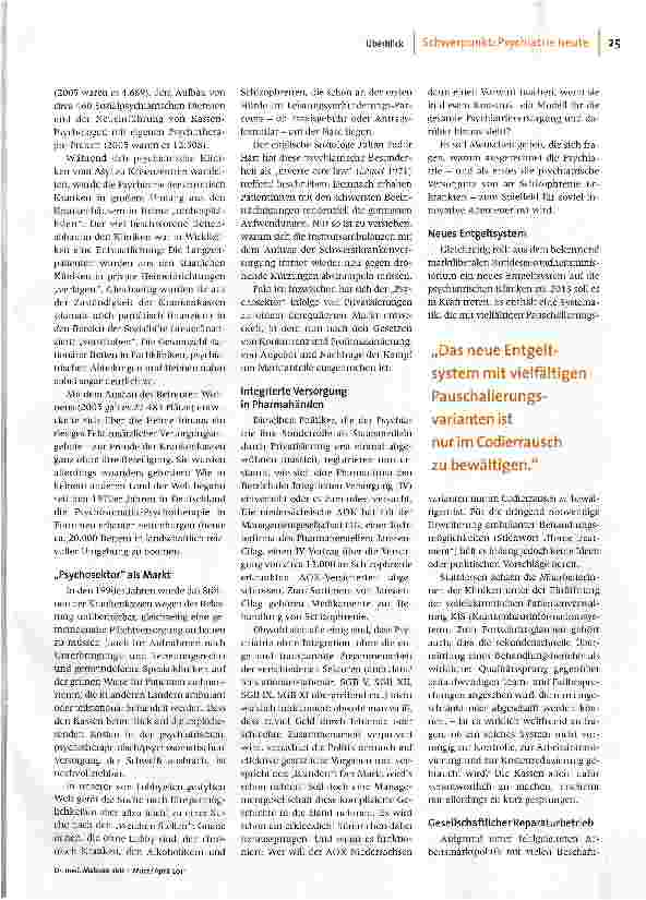 Vorschauseite 2: Psychiatrie in Not