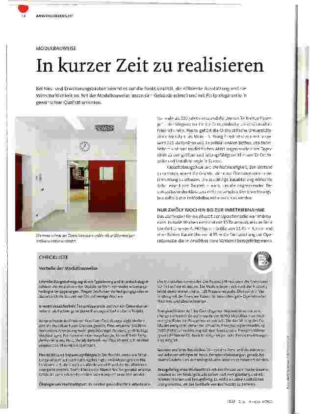 Vorschauseite 1: In kurzer Zeit zu realisieren