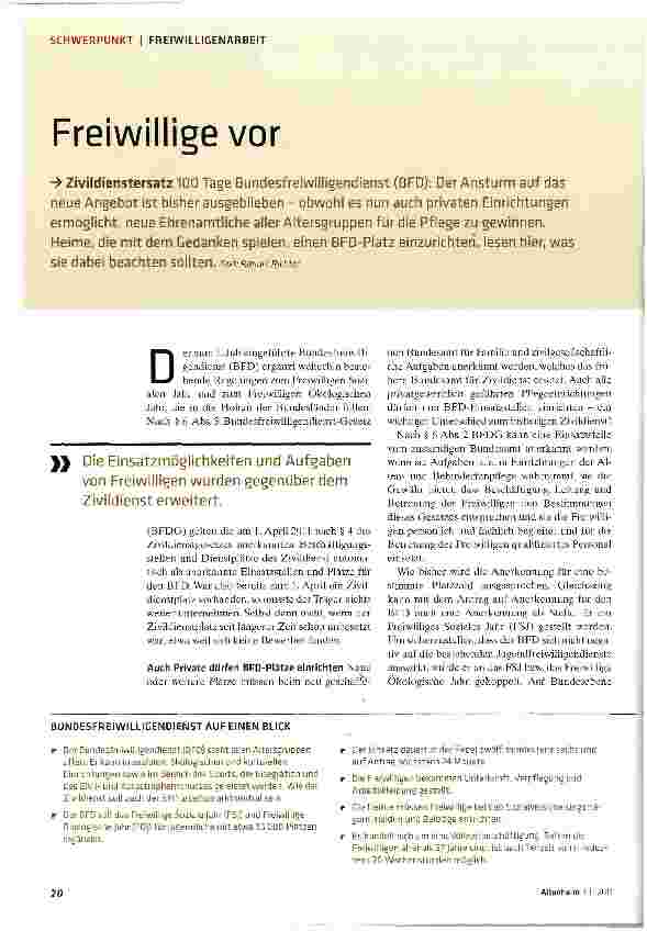 Vorschauseite 1: Freiwillige vor