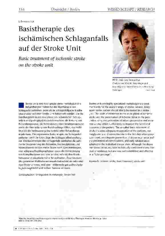 Vorschauseite 1: Basistherapie des ischämischen Schlaganfalls auf der Stroke Unit