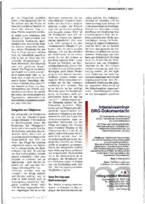 Vorschauseite 4: Bedarfsadaptierte Personaleinsatz Planung im Stationsbetrieb