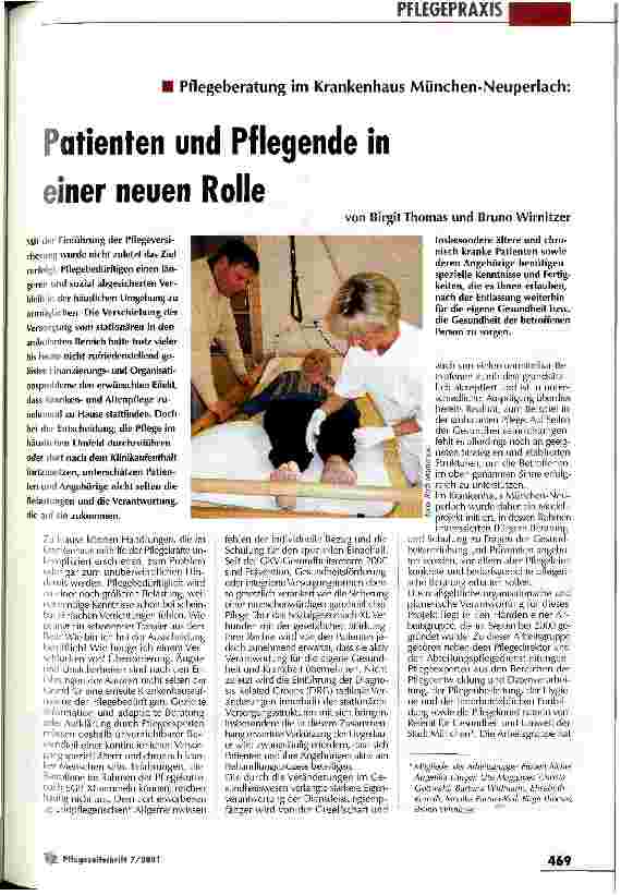 Vorschauseite 1: Patienten und Pflegende in einer neuen Rolle