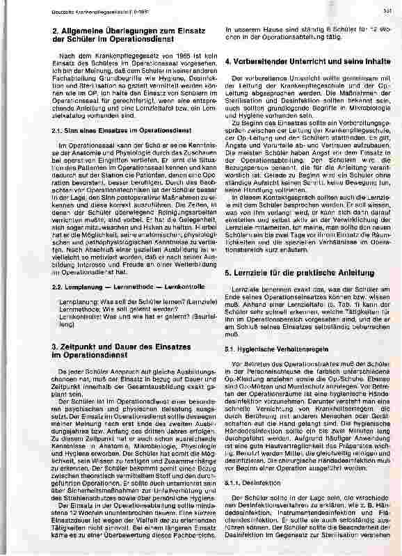 Vorschauseite 2: Lernziele und Beurteilung für den Einsatz von Schülern im OP