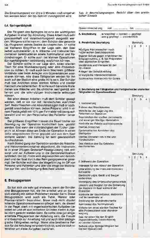 Vorschauseite 5: Lernziele und Beurteilung für den Einsatz von Schülern im OP