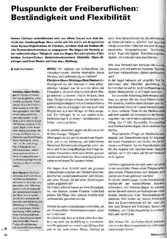 Vorschauseite 1: Pluspunkte der Freiberuflichen: Beständigkeit und Flexibilität
