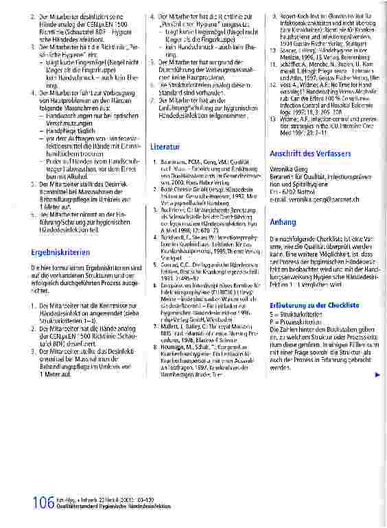 Vorschauseite 4: Qualitätsstandard Hygienische Händedesinfektion - ein Beitrag zum Qualitätsmanagement in der Hygiene
