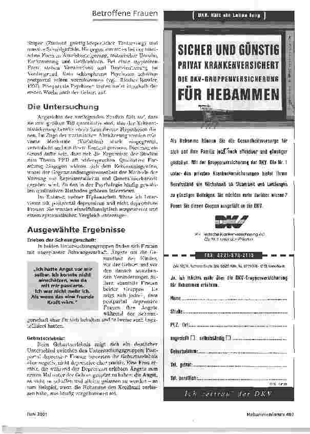 Vorschauseite 2: DEPRESSIONENPOST PARTUMBETROFFENE FRAUEN BERICHTEN