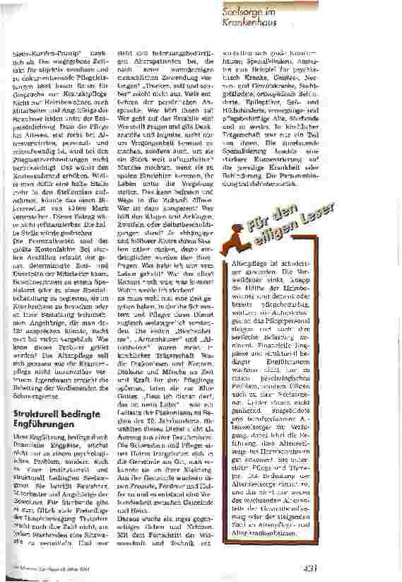 Vorschauseite 2: Altenseelsorge ergänzt die Pflege