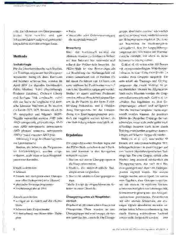 Vorschauseite 3: Trainingseinfluss auf osteoporotisch bedingte Schmerzen
