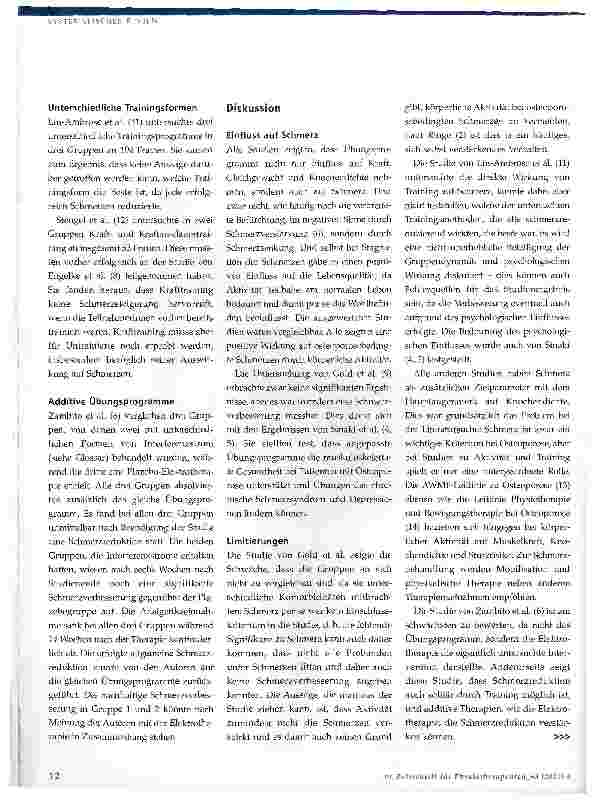 Vorschauseite 5: Trainingseinfluss auf osteoporotisch bedingte Schmerzen