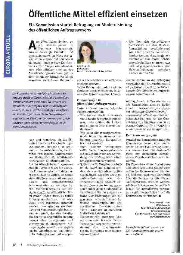 Vorschauseite 1: Öffentliche Mittel effizient einsetzen