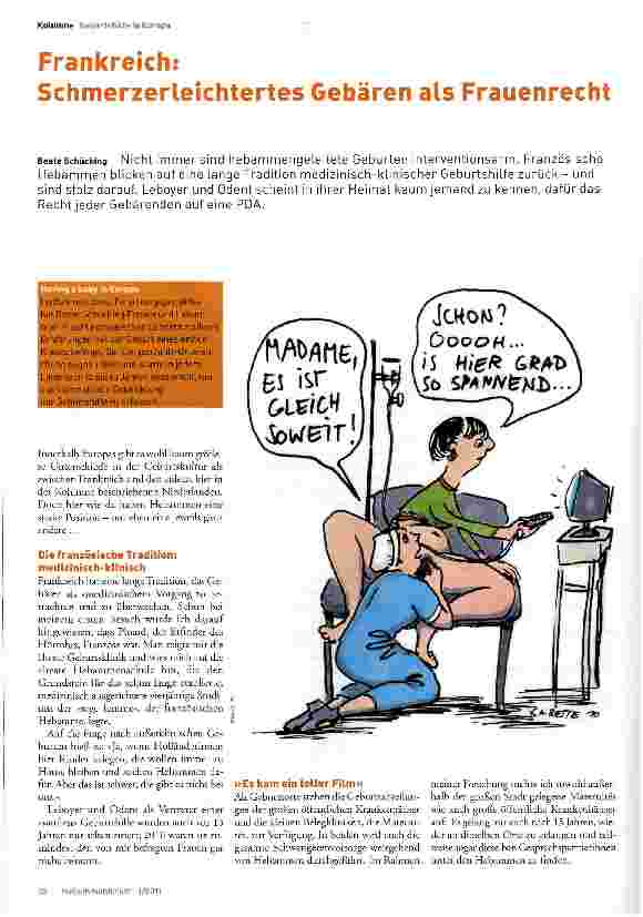Vorschauseite 1: Frankreich: Schmerzerleichtertes Gebären als Frauenrecht