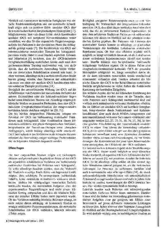 Vorschauseite 6: Transkranielle Gleichstromstimulation (tDCS) in der motorischen Rehabilitation des Schlaganfalls