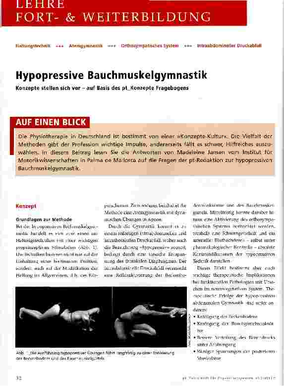 Vorschauseite 1: Hypopressive Bauchmuskelgymnastik