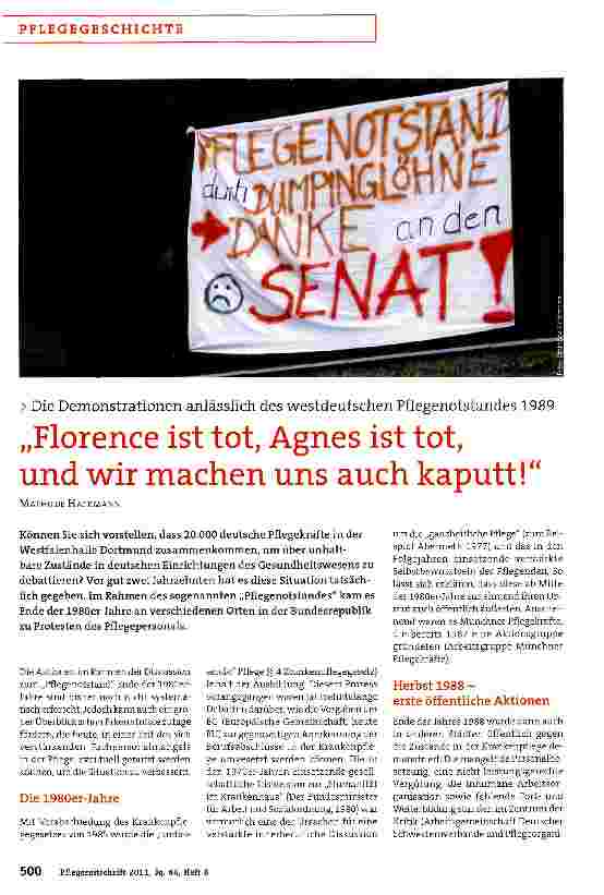 Vorschauseite 1: Florence ist tot, Agnes ist tot, und wir machen uns auch kaputt!