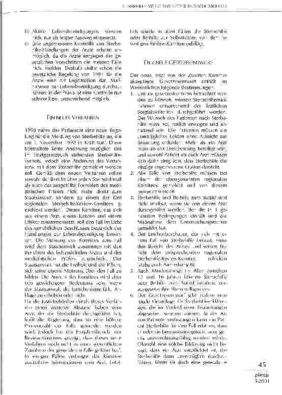 Vorschauseite 3: Sterbehilfe: Wirkt das niederländische Modell?