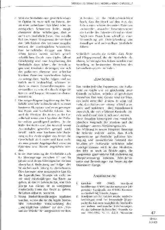 Vorschauseite 5: Sterbehilfe: Wirkt das niederländische Modell?