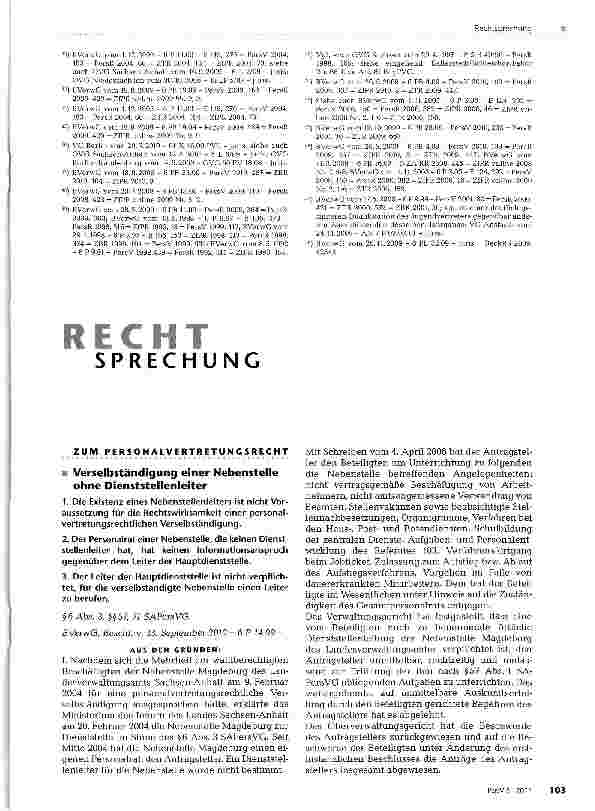 Vorschauseite 1: Verselbständigung einer Nebenstelle ohne Dienststellenleiter