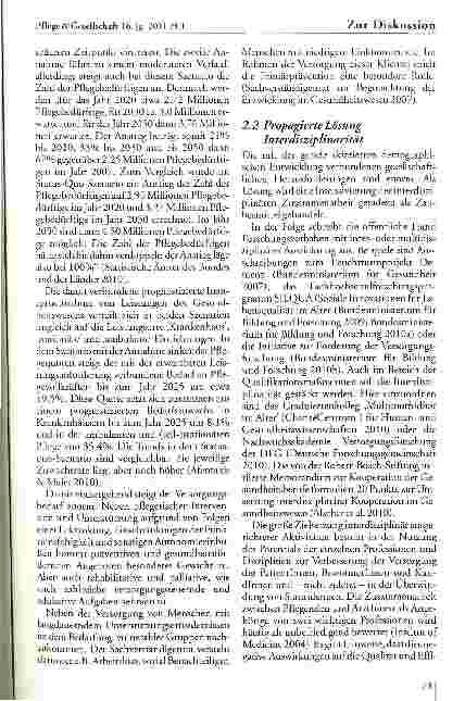 Vorschauseite 2: Plädoyer für disziplin-spezifische Pflegeforschung