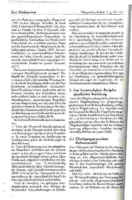 Vorschauseite 3: Plädoyer für disziplin-spezifische Pflegeforschung