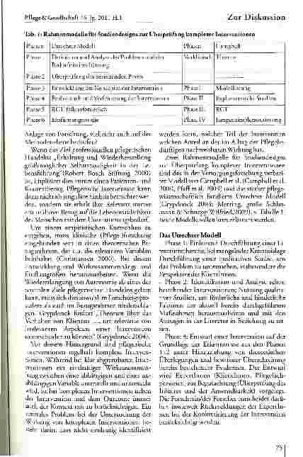 Vorschauseite 4: Plädoyer für disziplin-spezifische Pflegeforschung
