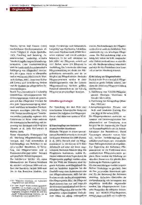 Vorschauseite 2: Pflegeentwicklung der Solothurner Spitäler. Unterwegs zu klinisch orientierter Pflegeexpertise und Praxisentwicklung