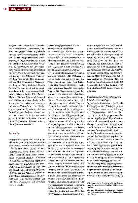 Vorschauseite 4: Pflegeentwicklung der Solothurner Spitäler. Unterwegs zu klinisch orientierter Pflegeexpertise und Praxisentwicklung