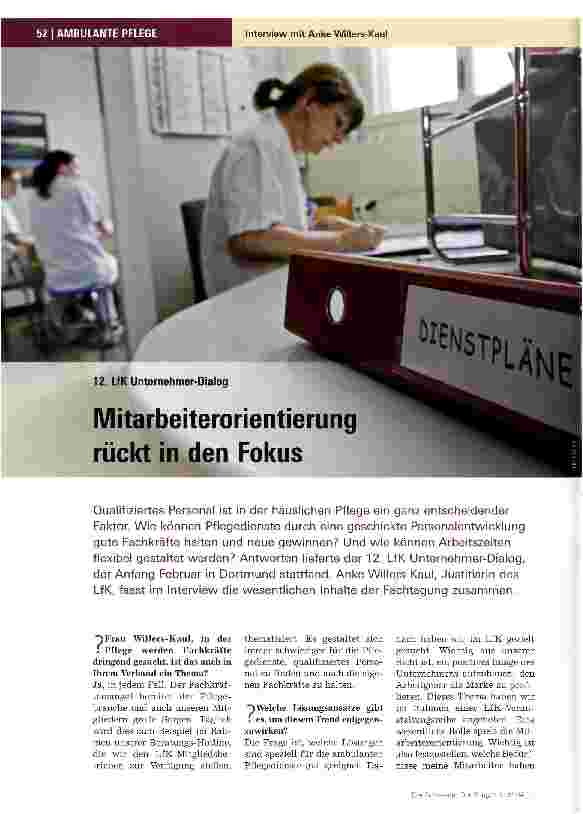 Vorschauseite 1: Mitarbeiterorientierung rückt in den Fokus