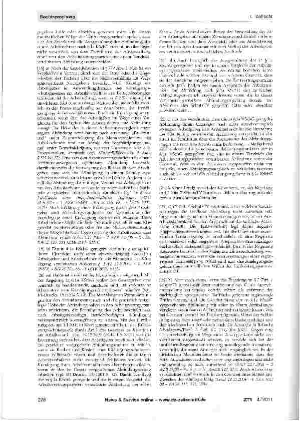 Vorschauseite 2: Anrechnung einer Abfindung nach § 1a KSchG auf eine tarifliche Abfindung