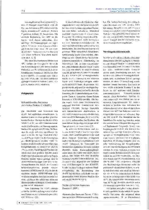 Vorschauseite 3: Protein C in der Pädiatrischen Intensivmedizin