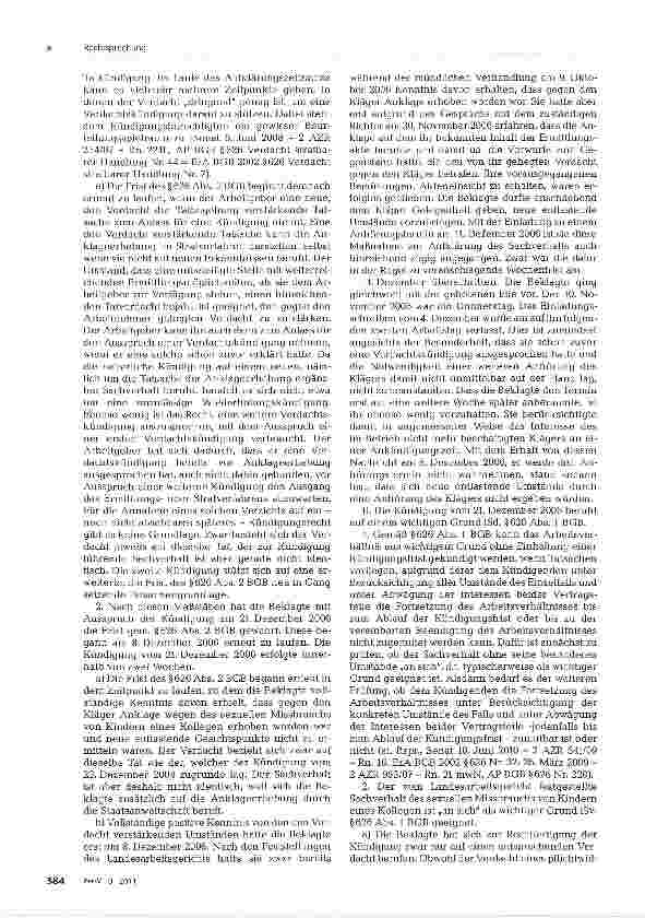 Vorschauseite 4: Außerordentliche Verdachtskündigung wegen außerdienstlichen Verhaltens