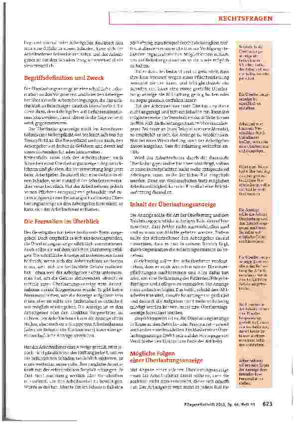 Vorschauseite 2: Arbeitnehmer sind gut beraten, Überforderungen anzuzeigen