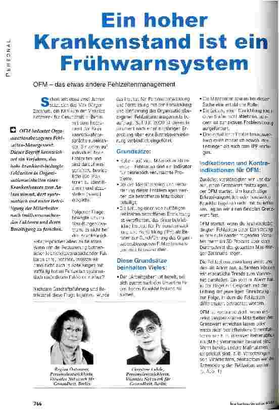 Vorschauseite 1: Ein hoher Krankenstand ist ein Frühwarnsystem