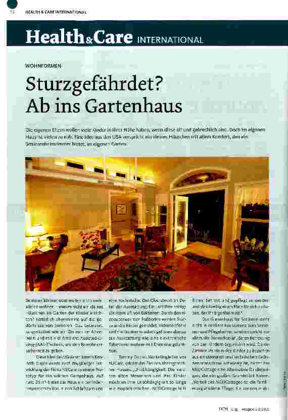 Vorschauseite 1: WOHNFORMENSturzgefährdet? Ab ins Gartenhaus