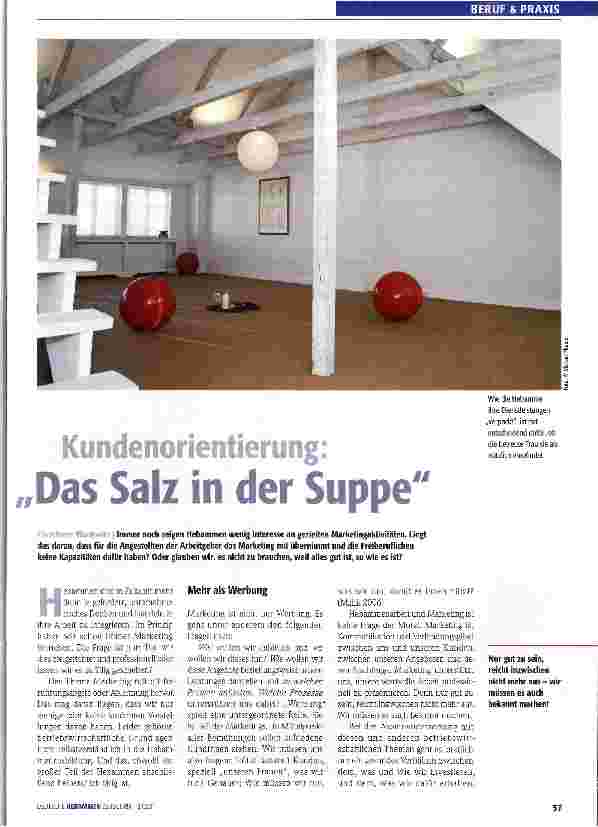 Vorschauseite 1: Kundenorientierung: Das Salz in der Suppe