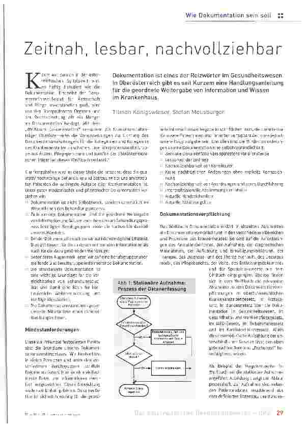 Vorschauseite 1: Zeitnah, lesbar, nachvollziehbar