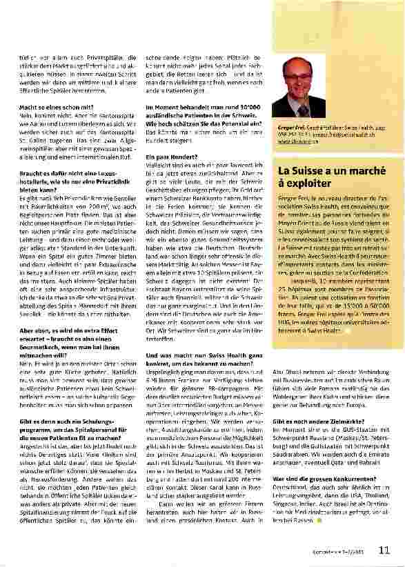 Vorschauseite 2: Verein Swiss HealthDie Schweiz ist im Medizintourismus-Markt klar im Hintertreffen
